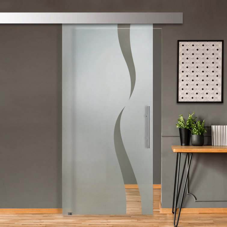 GlassDoor.us Glass Barn Door with Installation Hardware Kit Wayfair
